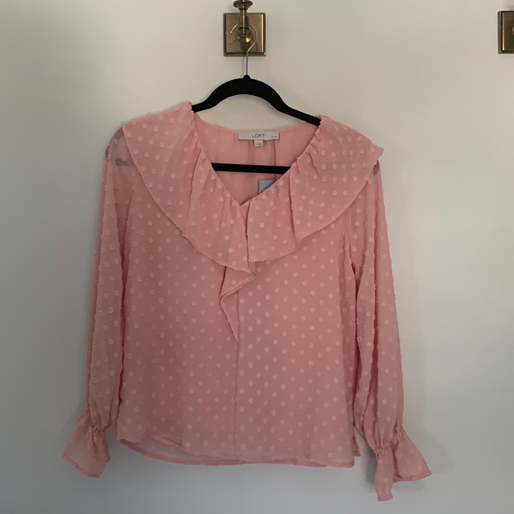 Loft XS petite pink top